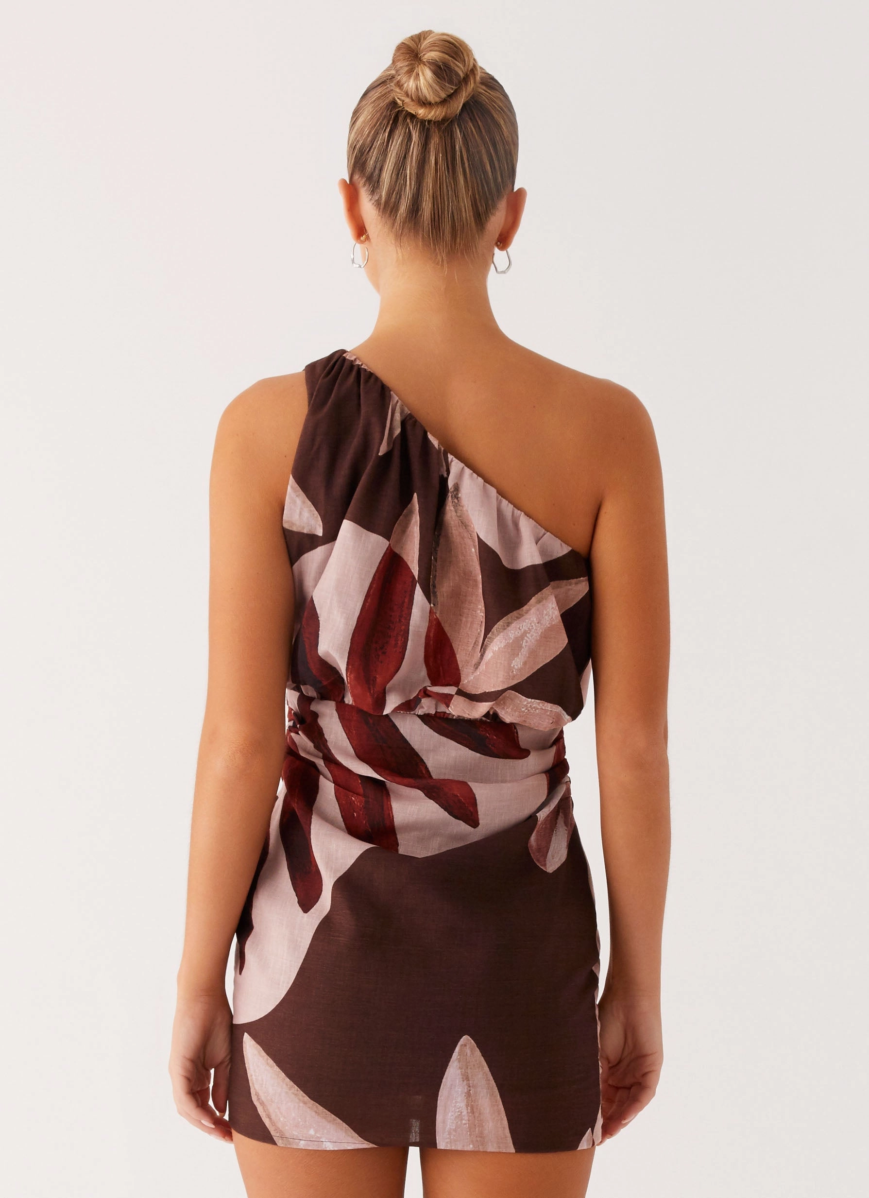 Classic Touch Indianna Mini Dress - Cinnamon Palm