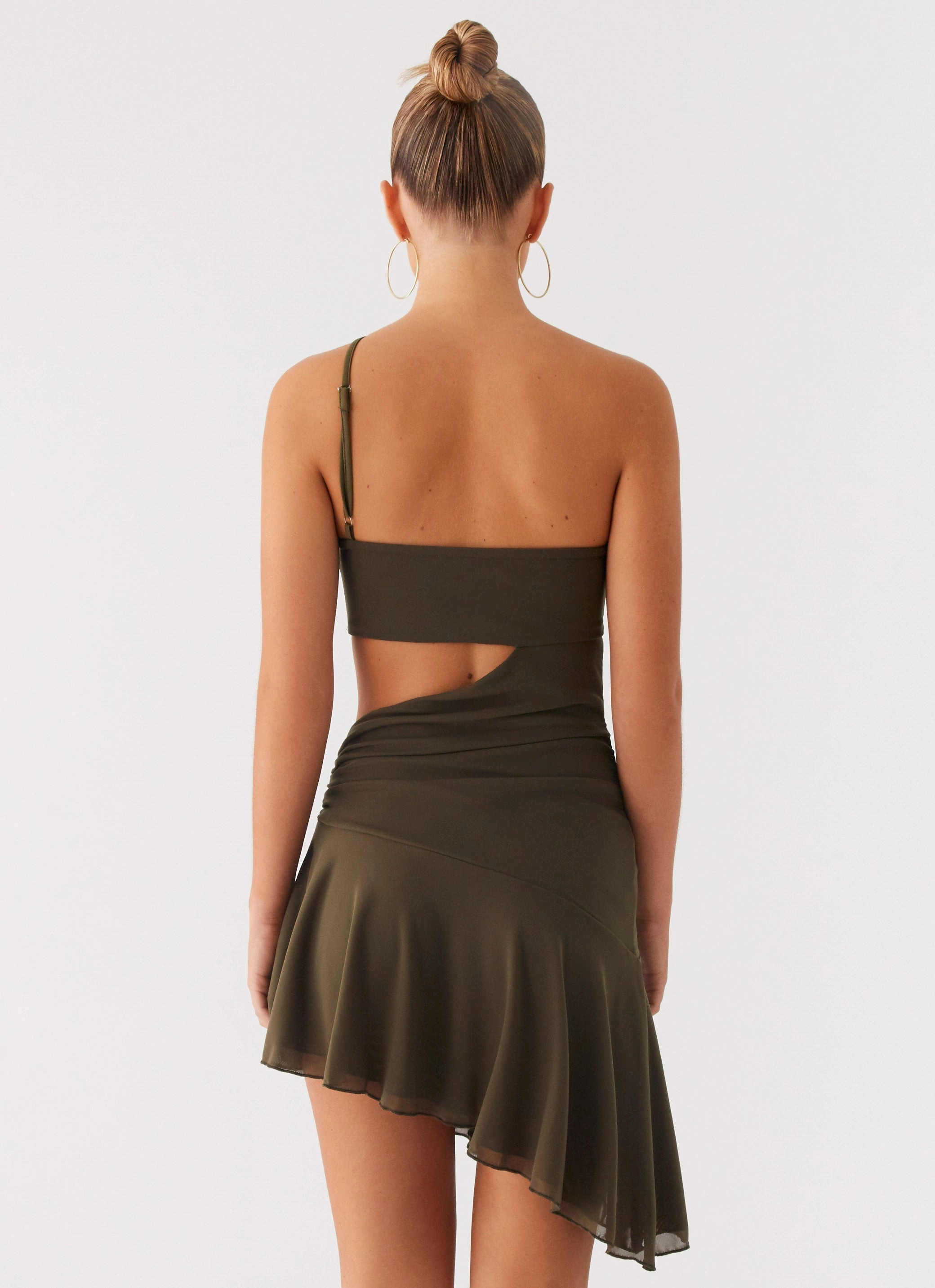 Islander Mini Dress - Khaki Work Appropriate Garden Fresh