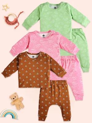 Infant Pajama Set Combo of 3: Vroom Vroom-Fairyland-Beary Best