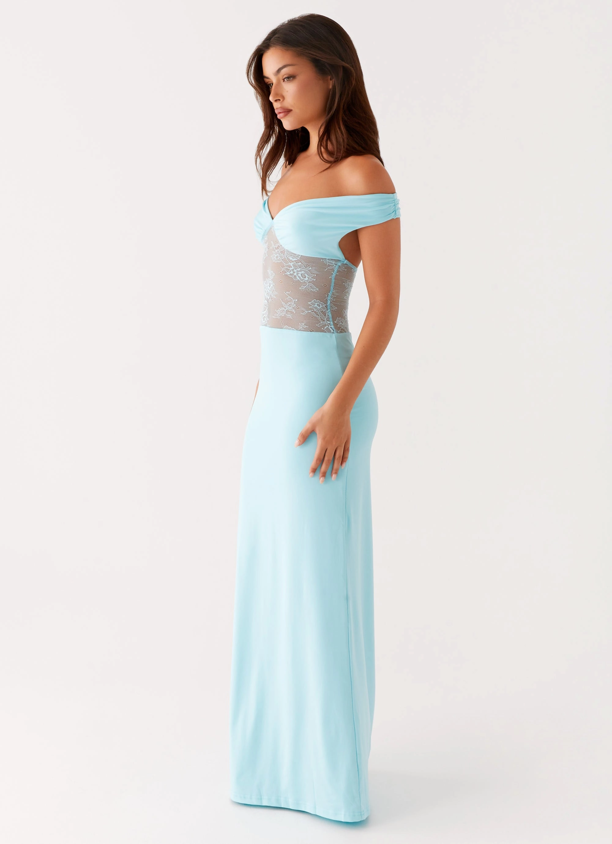 Quick-Dry Infatuation Lace Maxi Dress - Turquoise