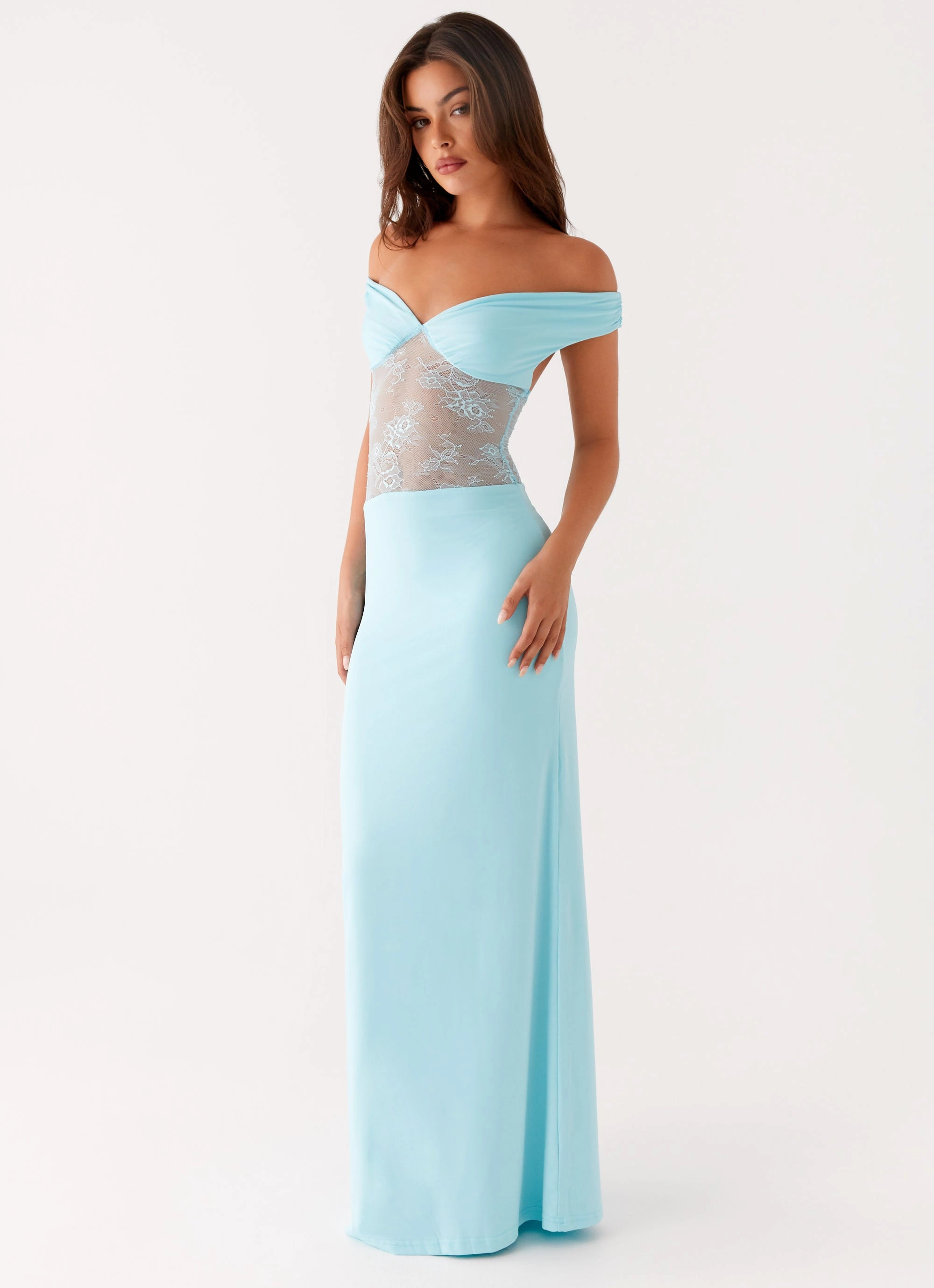 Infatuation Lace Maxi Dress - Turquoise Smart and Stylish