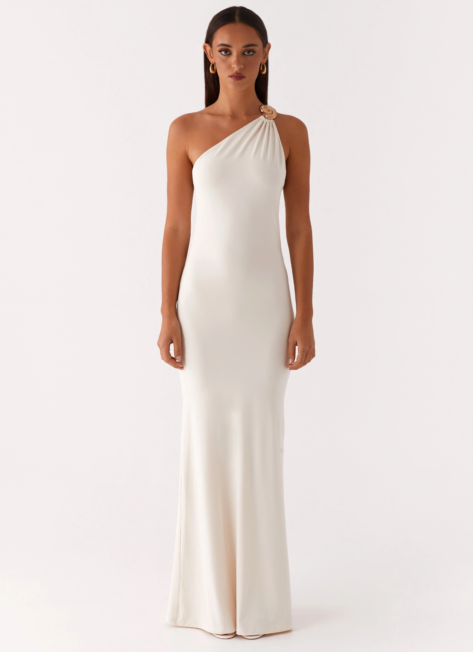 Infinity Maxi Dress - Ivory Quilted-Lining Comfortable Layering