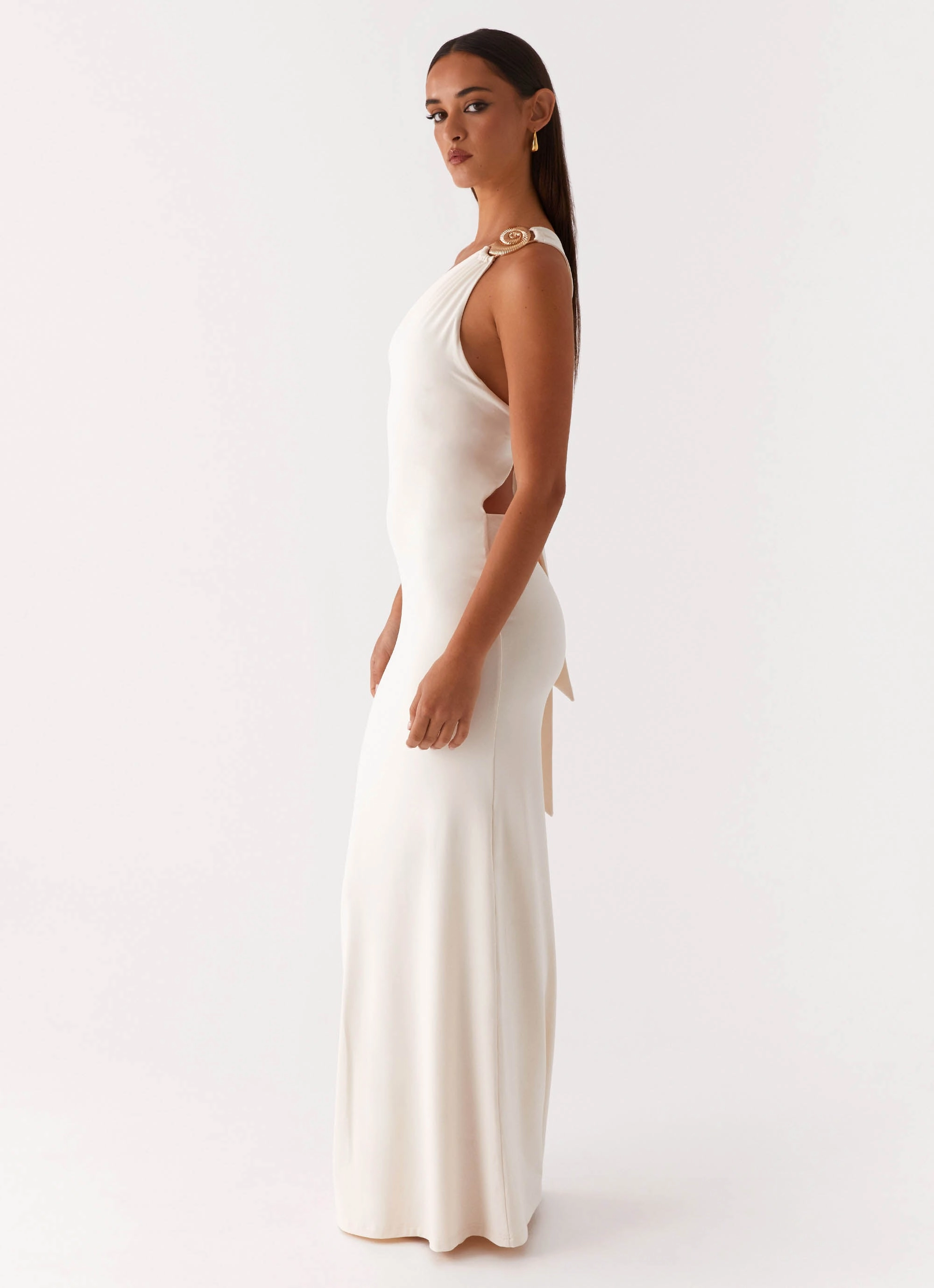 Chain-Detail Contemporary Wear Infinity Maxi Dress - Ivory