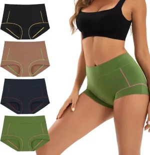INNERSY Women's Cotton Boyshorts Underwear Soft Moisture Wicking Boxer Briefs 4-Pack
