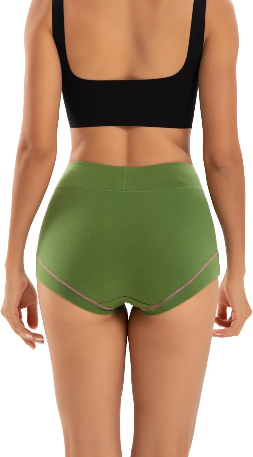 INNERSY Women's Cotton Boyshorts Underwear Soft Moisture Wicking Boxer Briefs 4-Pack