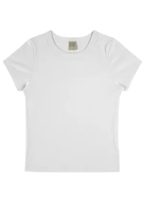 Car Baby Tee in White SoftKnit