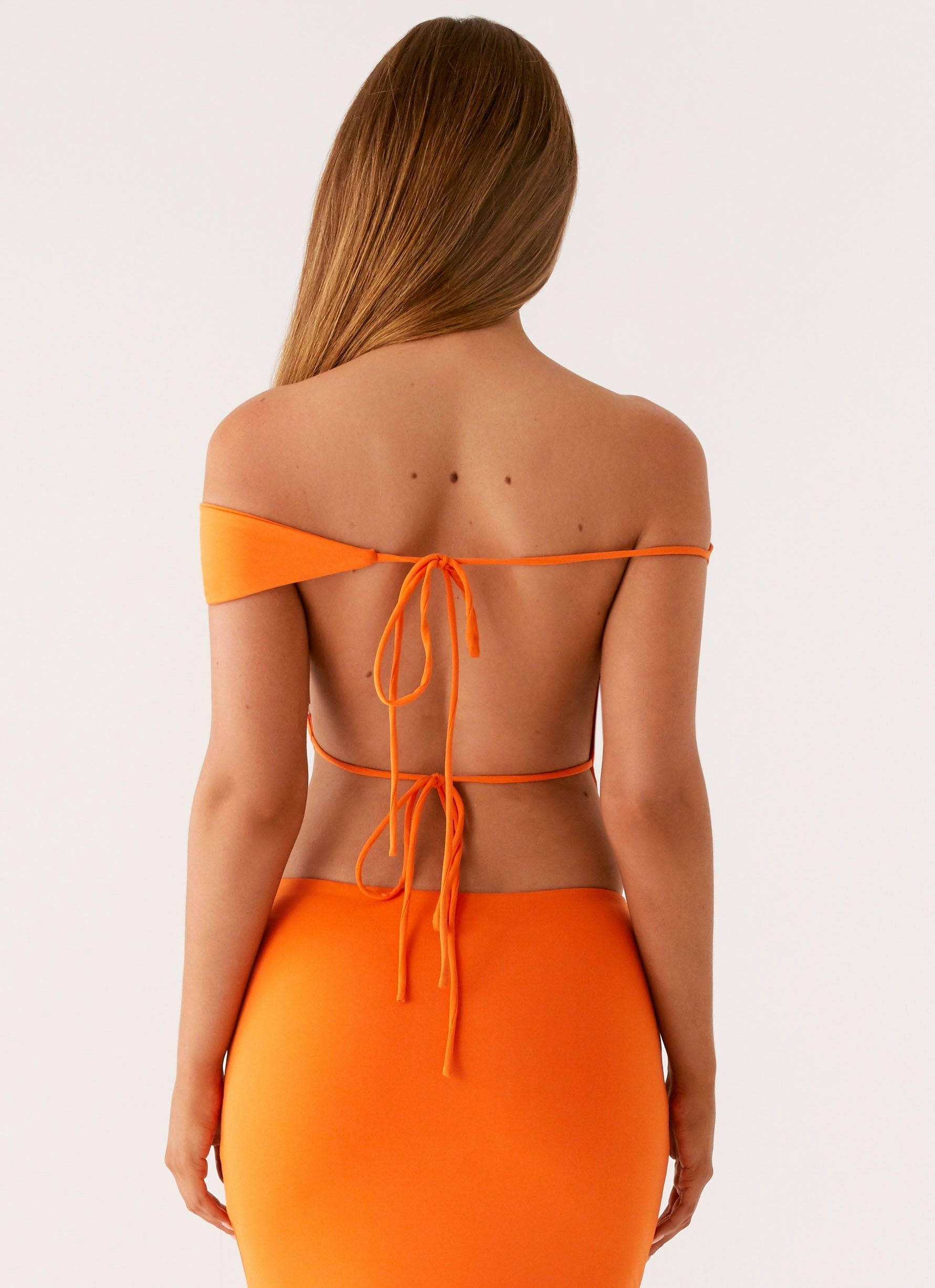 Kamara Off Shoulder Top - Orange AllDayComfort Antibacterial Fabric