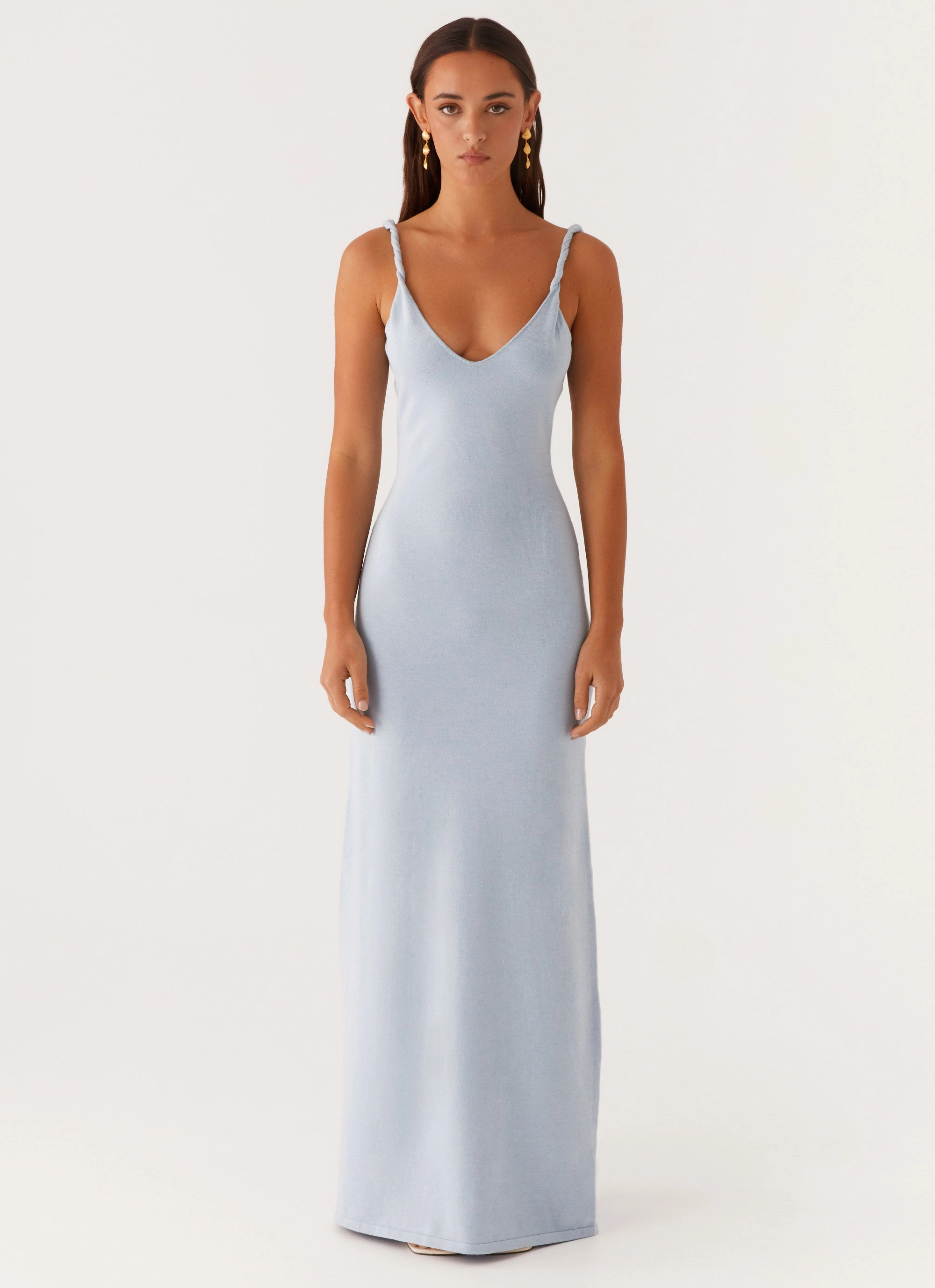 Anastasia Maxi Dress - Blue ContrastStitching