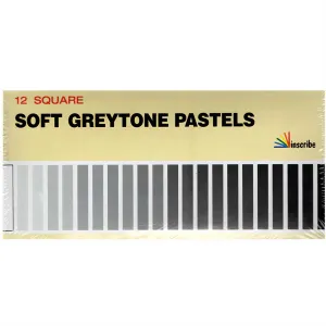 Inscribe Soft Greytone Pastels - Set of 12 Square Pastels