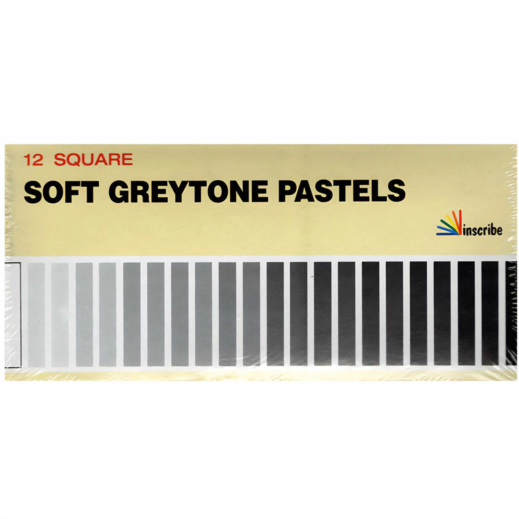 Inscribe Soft Greytone Pastels - Set of 12 Square Pastels