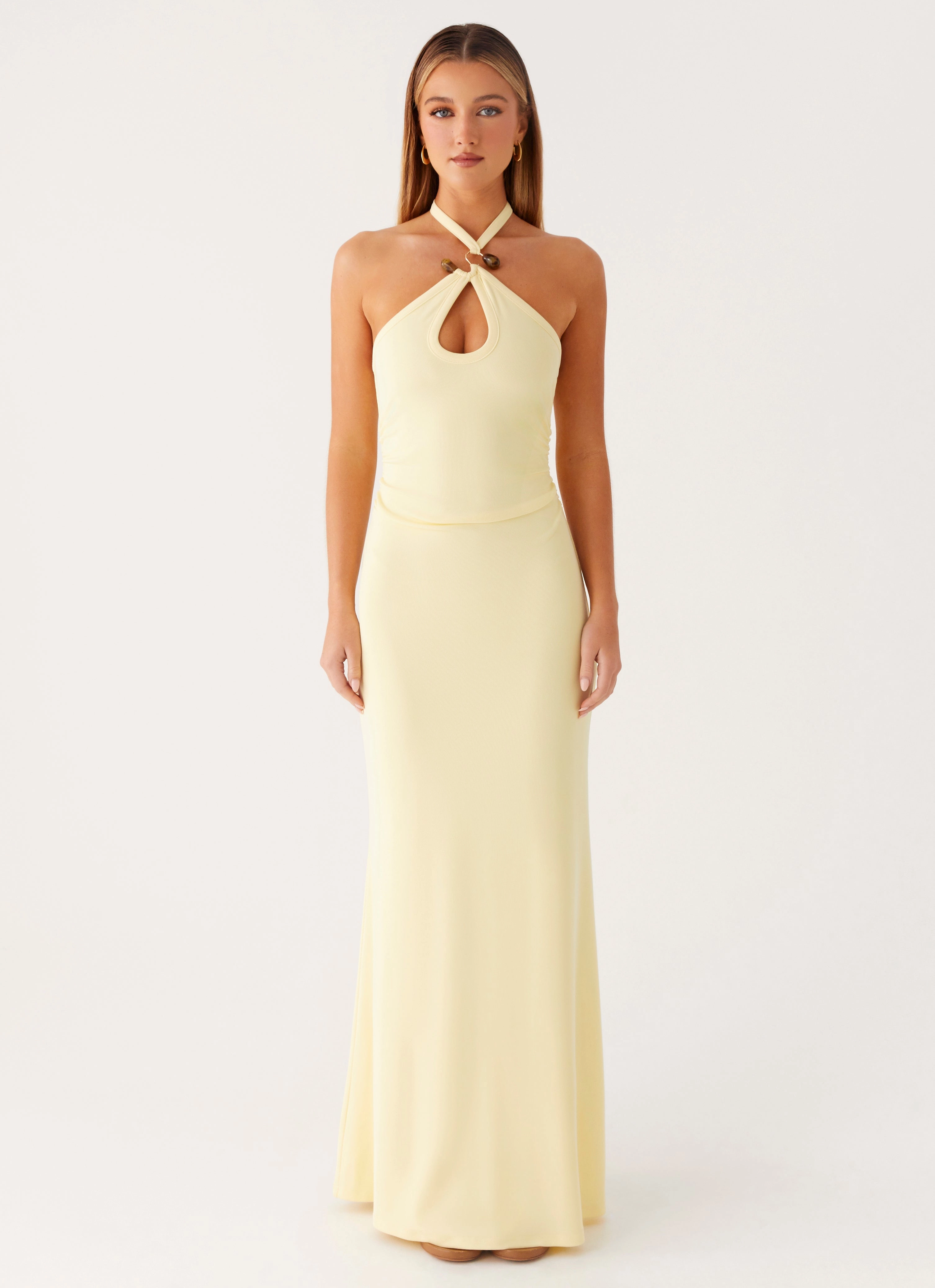 Breathable Wearable Vibrant Hue Instant Attraction Maxi Dress - Yellow
