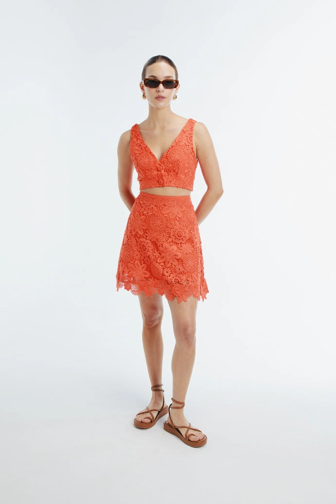 Wrinkle Resistant Finish IONA MINI SKIRT FLAME