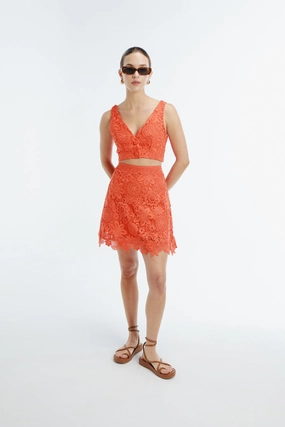 Wrinkle Resistant Finish IONA MINI SKIRT FLAME