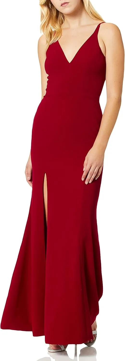 Iris Spaghetti Strap Plunging Long Dress