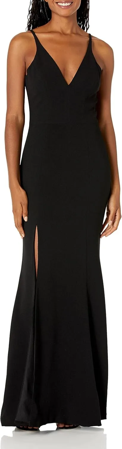 Iris Spaghetti Strap Plunging Long Dress