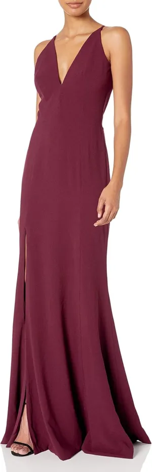 Iris Spaghetti Strap Plunging Long Dress