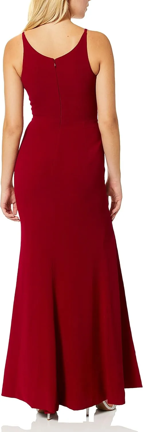 Iris Spaghetti Strap Plunging Long Dress