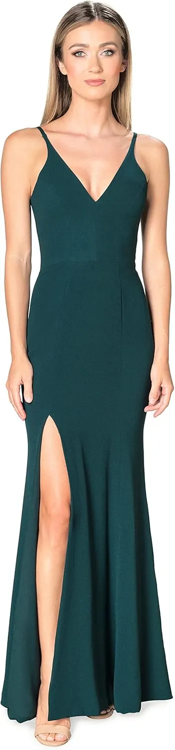 Iris Spaghetti Strap Plunging Long Dress
