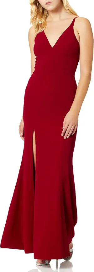 Iris Spaghetti Strap Plunging Long Dress