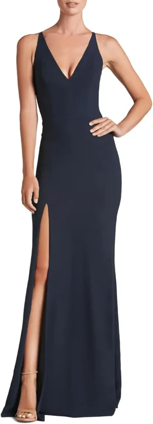 Iris Spaghetti Strap Plunging Long Dress