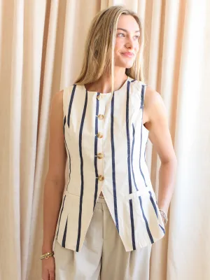 Airflow Ventilation Zones Biodegradable Fiber Blend Isabel Striped Vest