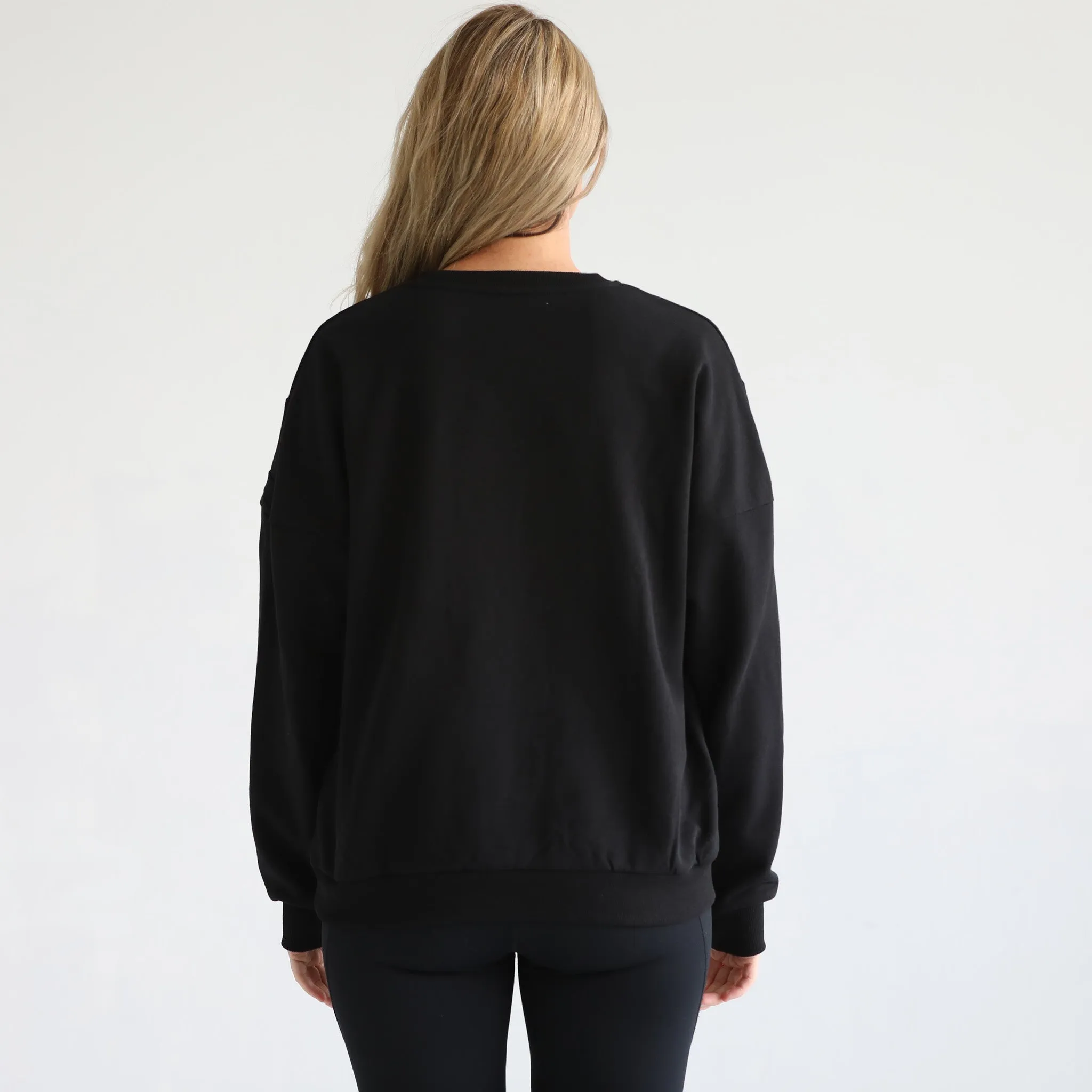 Isabella Oversized Nursing & Pregnancy Sweatshirt (Noir)