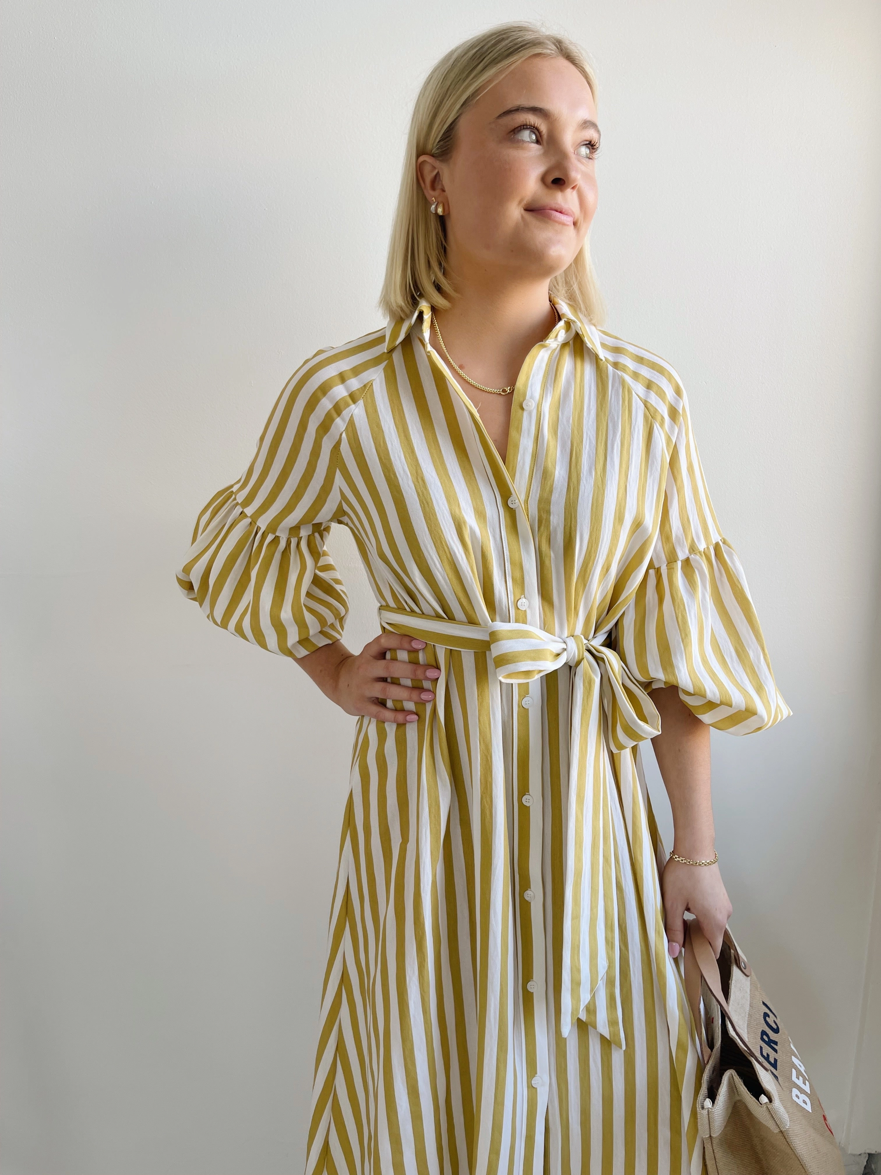 Perfect Mood Fit For All Ischia Yellow Stripe Dress