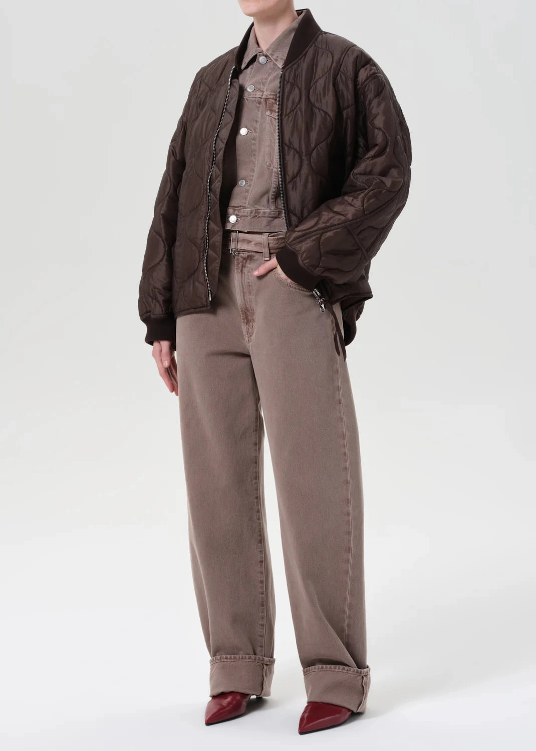 Isla Quilted Jacket in Bourbon Wool