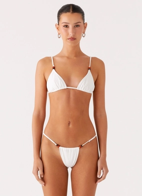 Ivanka Bikini Top - White Sunny Escape Vacation Swimwear