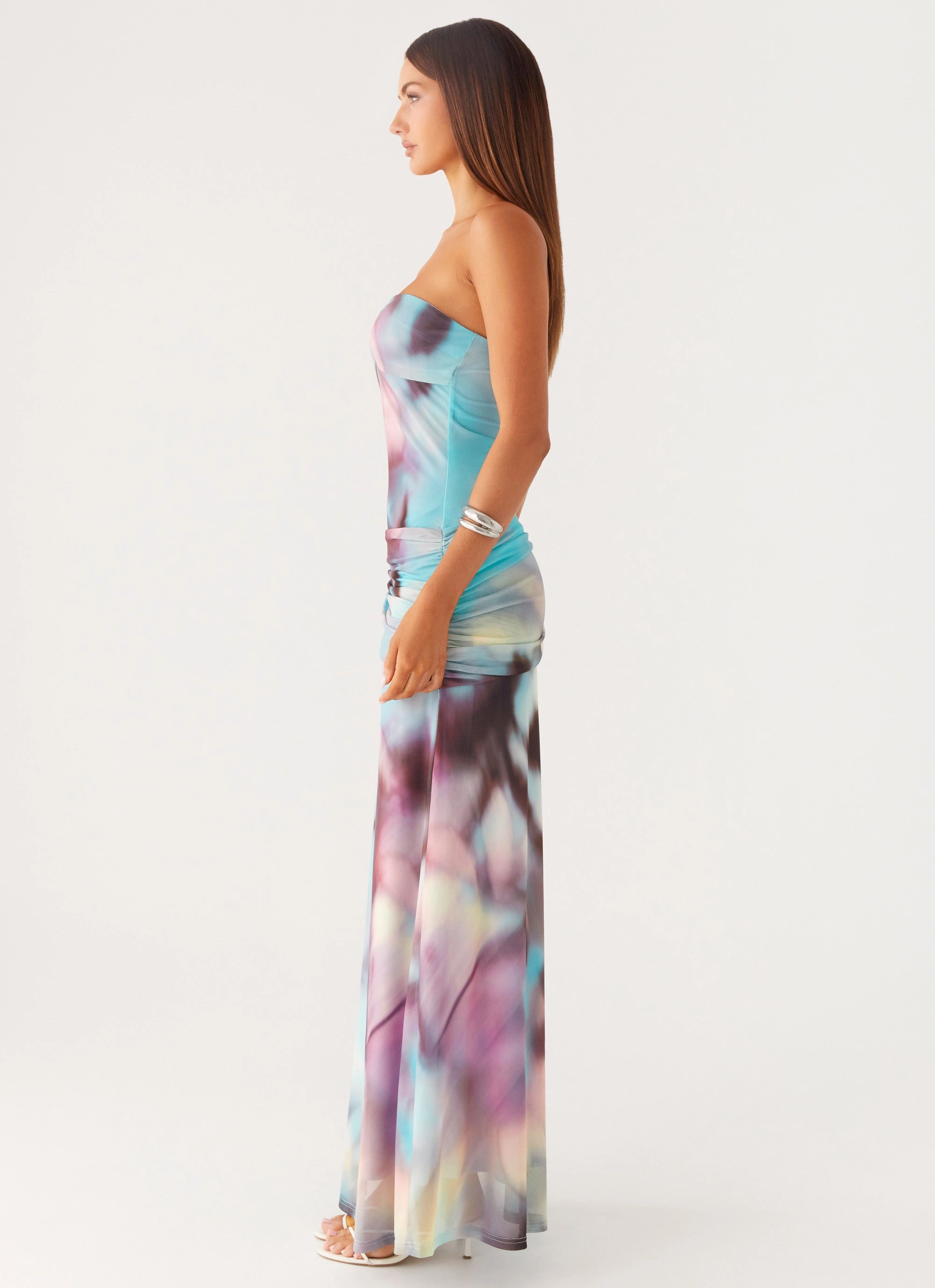 Fit Mood Comfy and Elegant Isle Escape Mesh Maxi Dress - Sea Splash