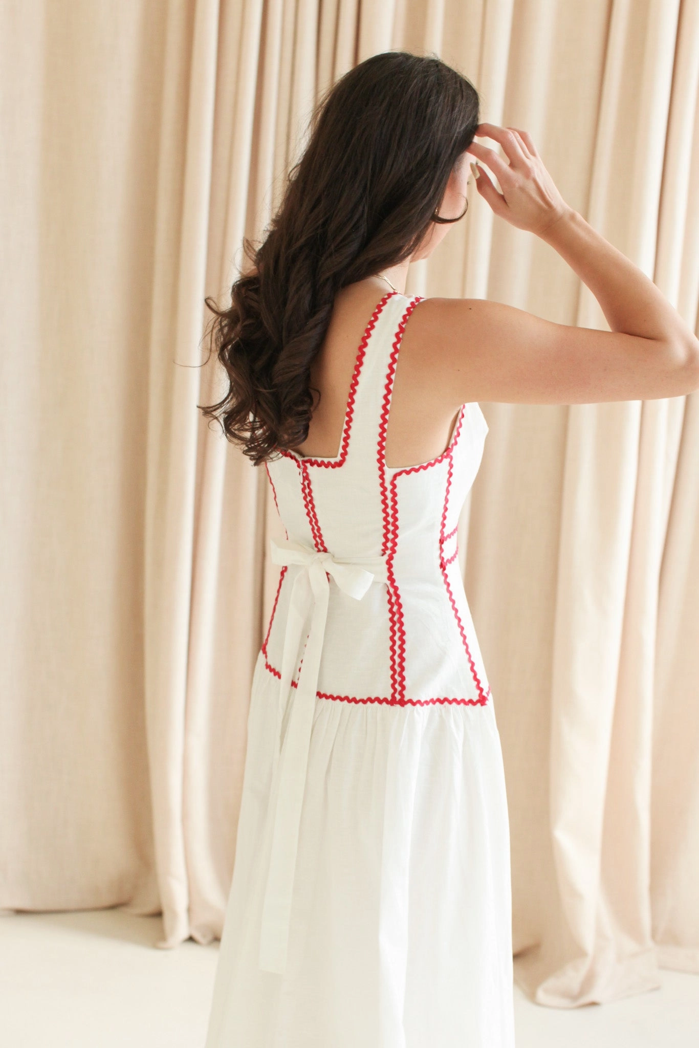 Adeline RicRac Midi Dress - Red Everyday Comfort Soft Gradient