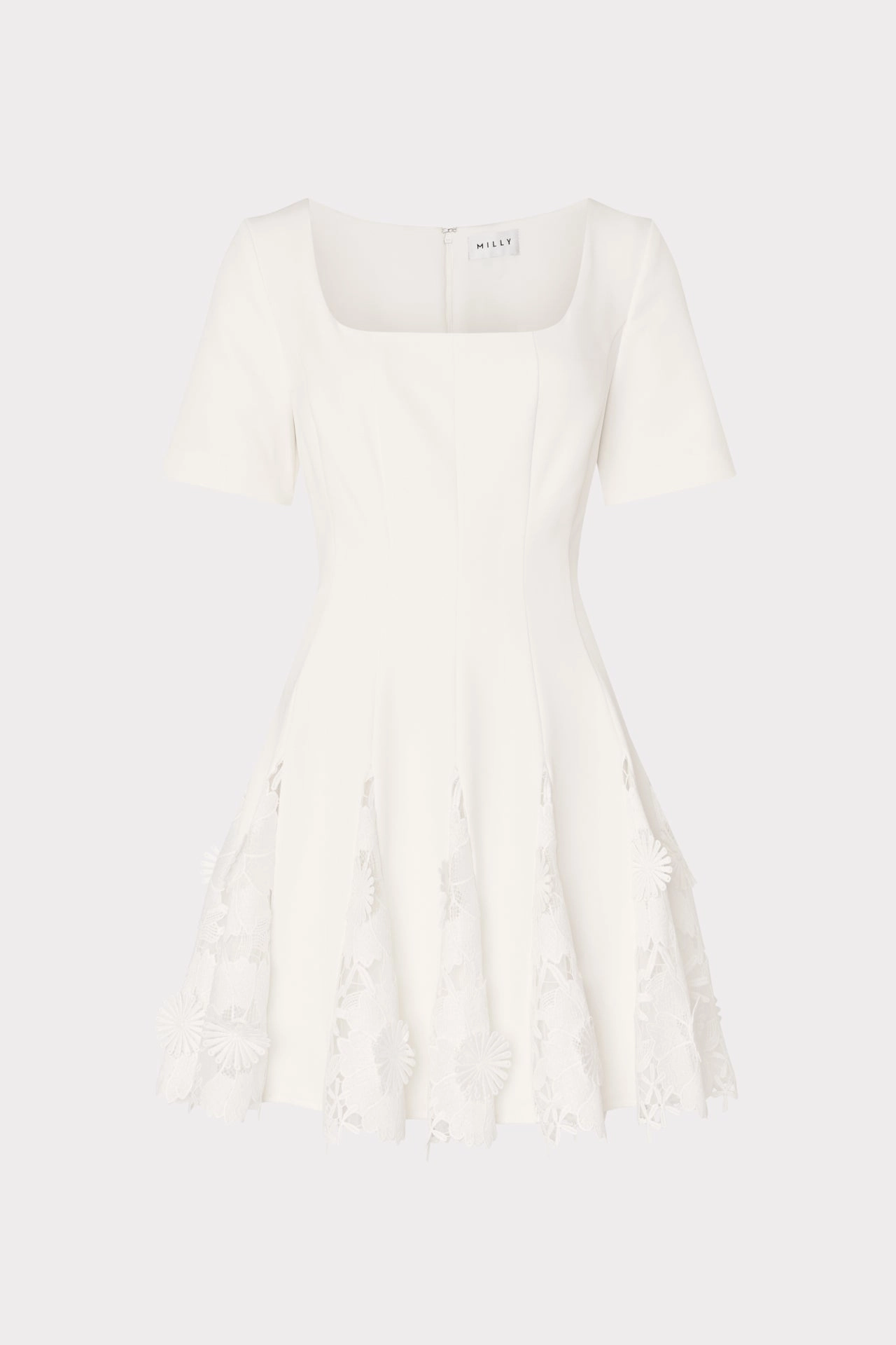 Japan Line Joy Lace Combo Mini Godet Dress
