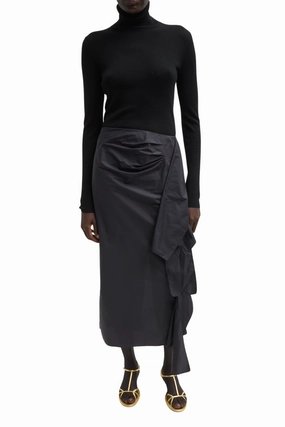 Italian Sporty Nylon Ribbon Skirt High Shine