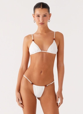 Ivanka Bikini Bottoms - White Sunbathing Swim