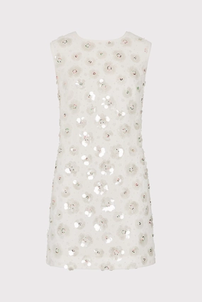 Ivette Fleur Paillette Shift Mini Dress Relax Form Work Vibe