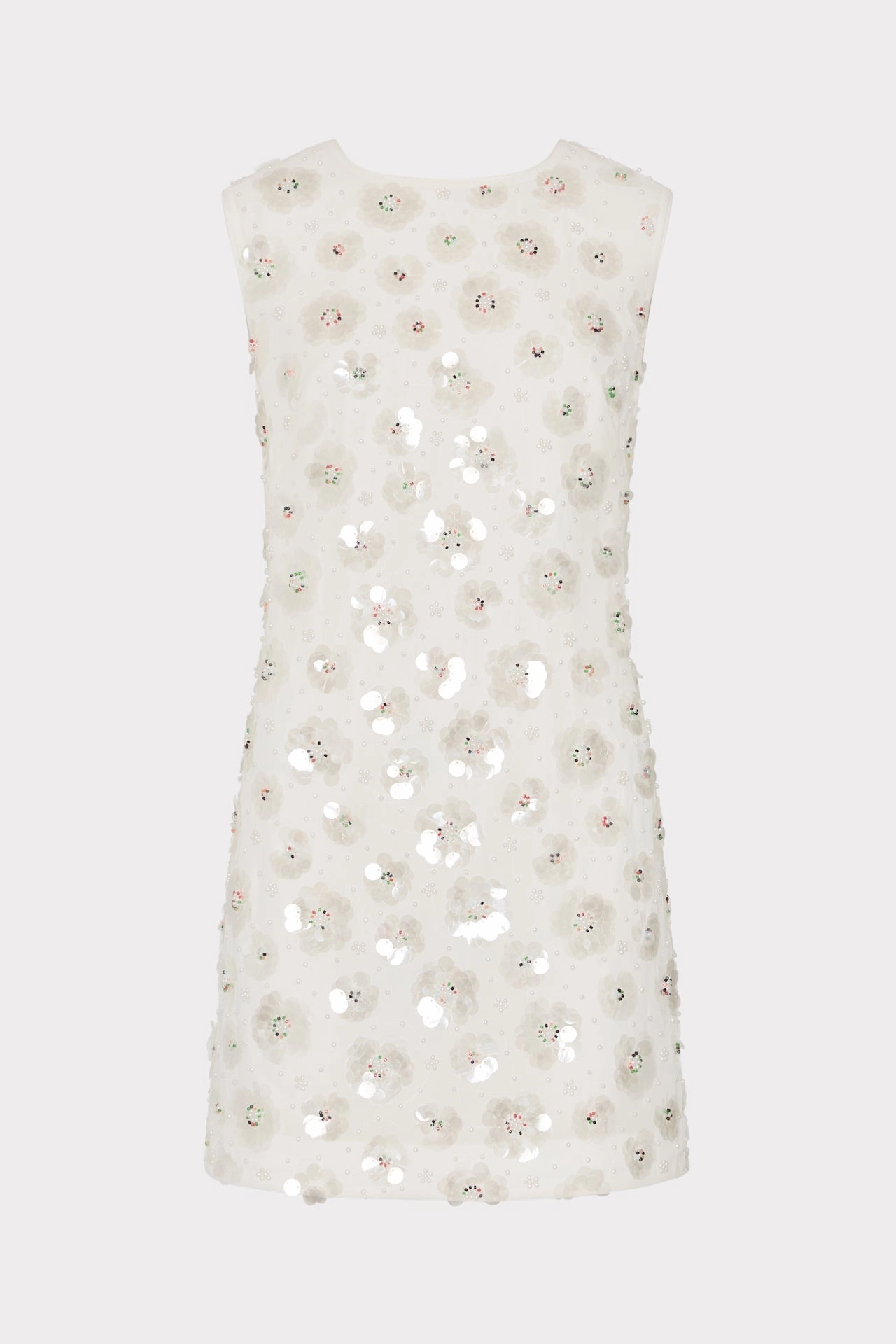 Simple Touch Structured-Shape Ivette Fleur Paillette Shift Mini Dress