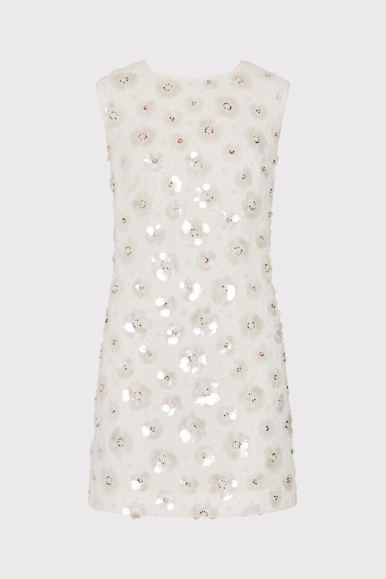 Ivette Fleur Paillette Shift Mini Dress Heart Tone