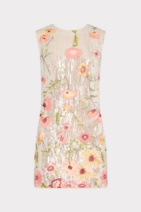 Understated Glam Ivette Floral Sequins Embroidery Dress