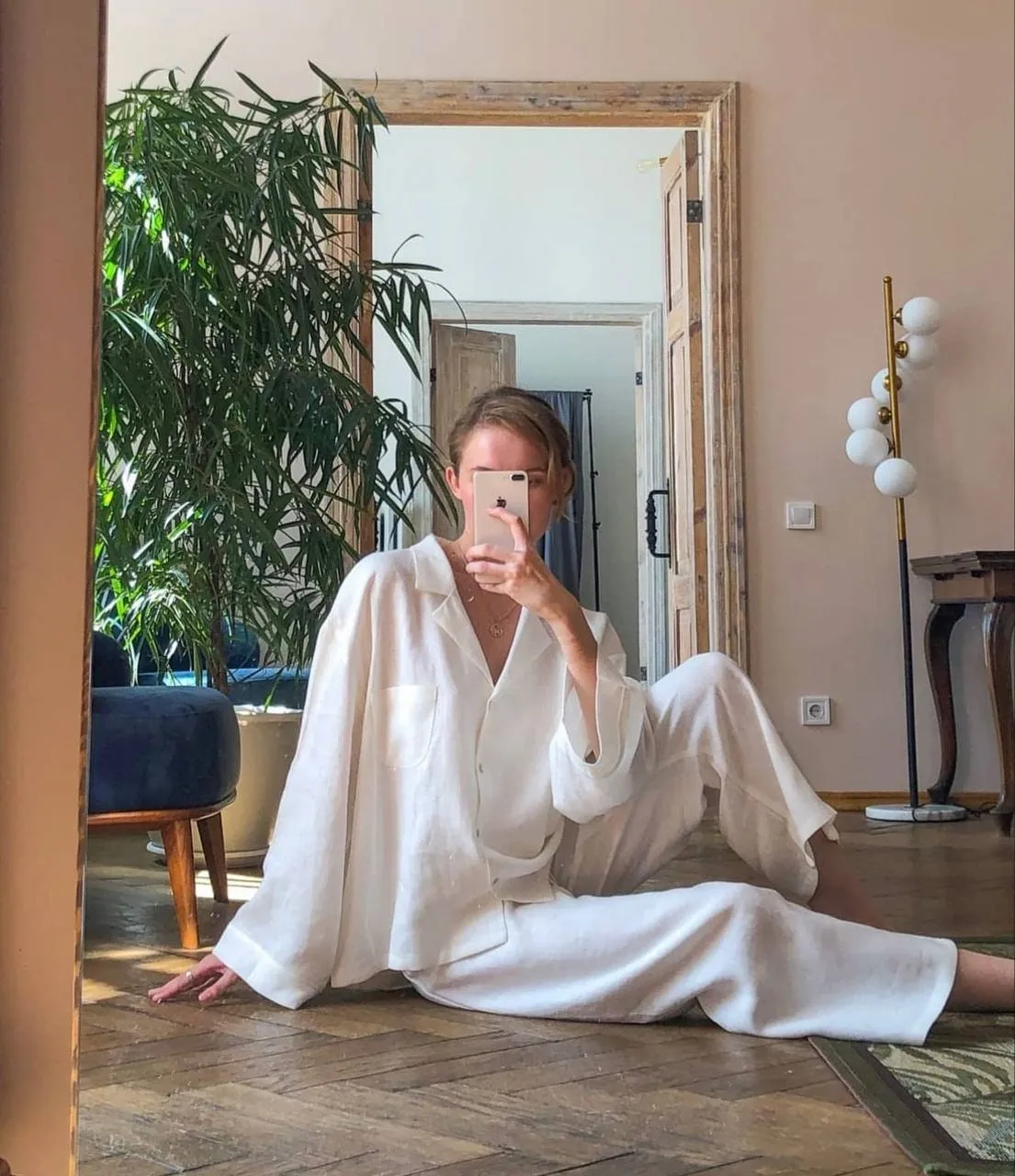 Ivory linen set/ Linen pajamas set with long pants/ Bridesmaid pajamas/ Linen lounger/ Linen pajamas set/Christmas linen pajamas/ Linen pjs