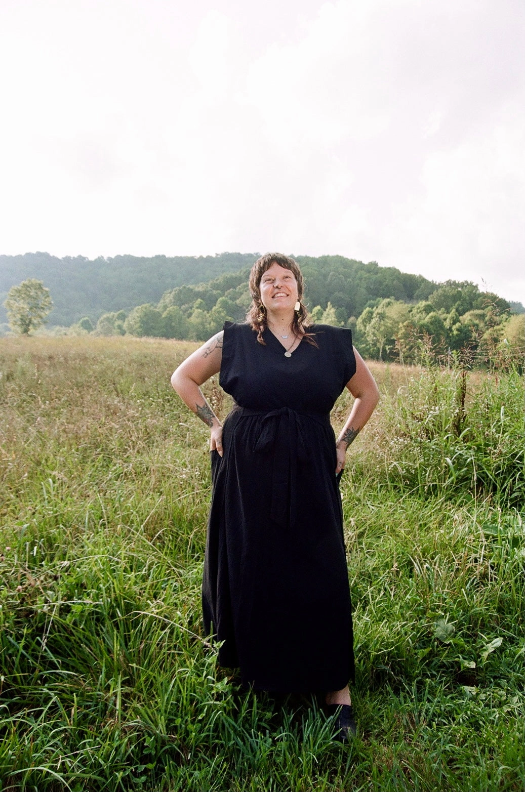 Smart and Chic Calm Drape Ivy Dress in Black