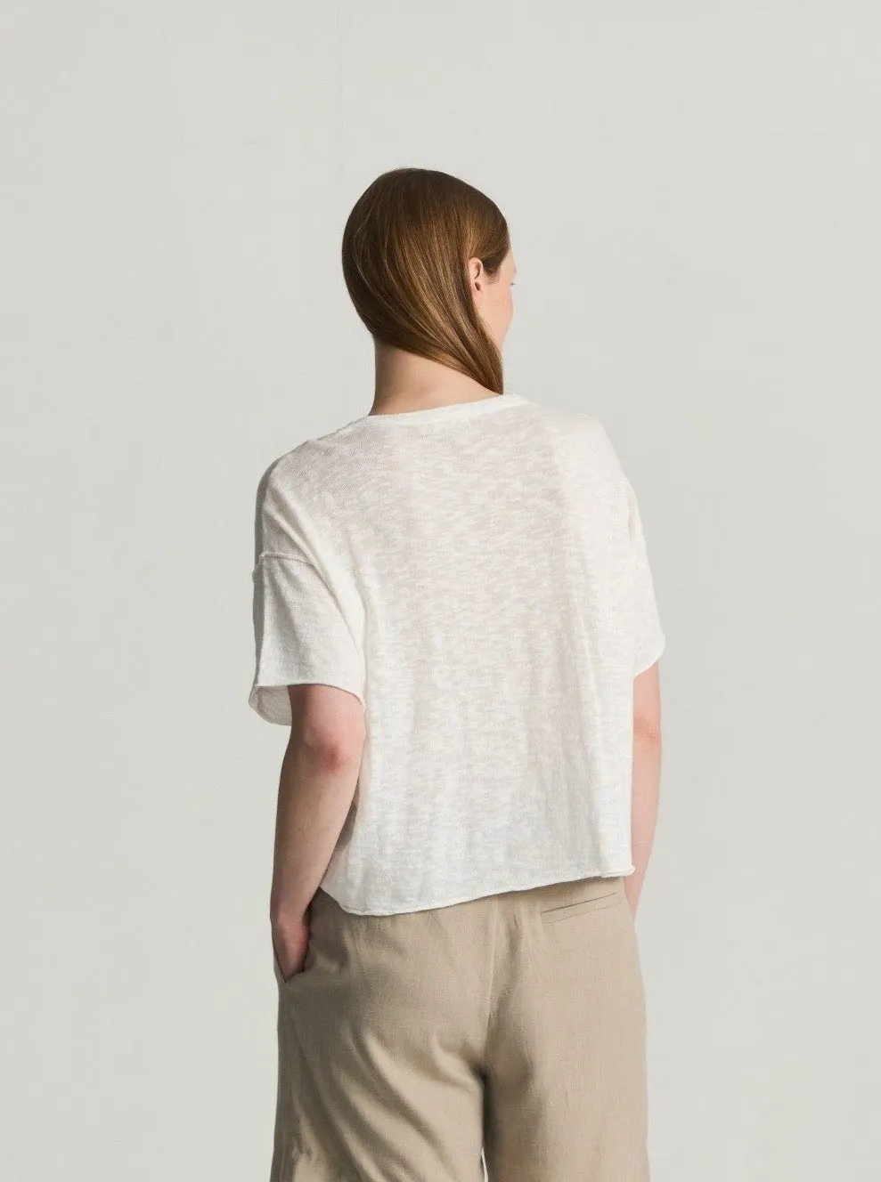 Overlock Edging Izzie Top White