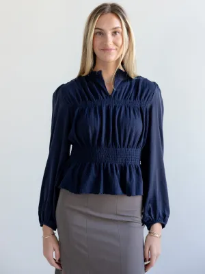 Fitted Blouse Layered Hem Reinforcement Jacey Ruffle Knit Top