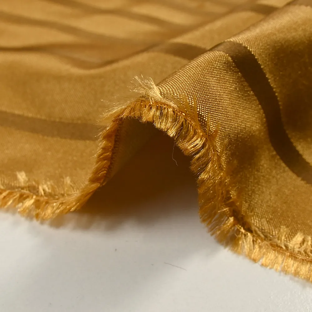 Jacquard de polyester satiné à rayures fond doré