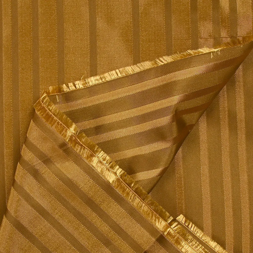 Jacquard de polyester satiné à rayures fond doré