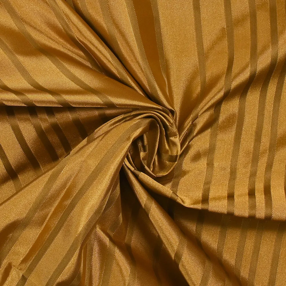 Jacquard de polyester satiné à rayures fond doré