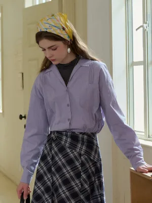 Jacqueline Skipper Collar Cotton Shirt Everyday Comfort Ventilated Back Panel
