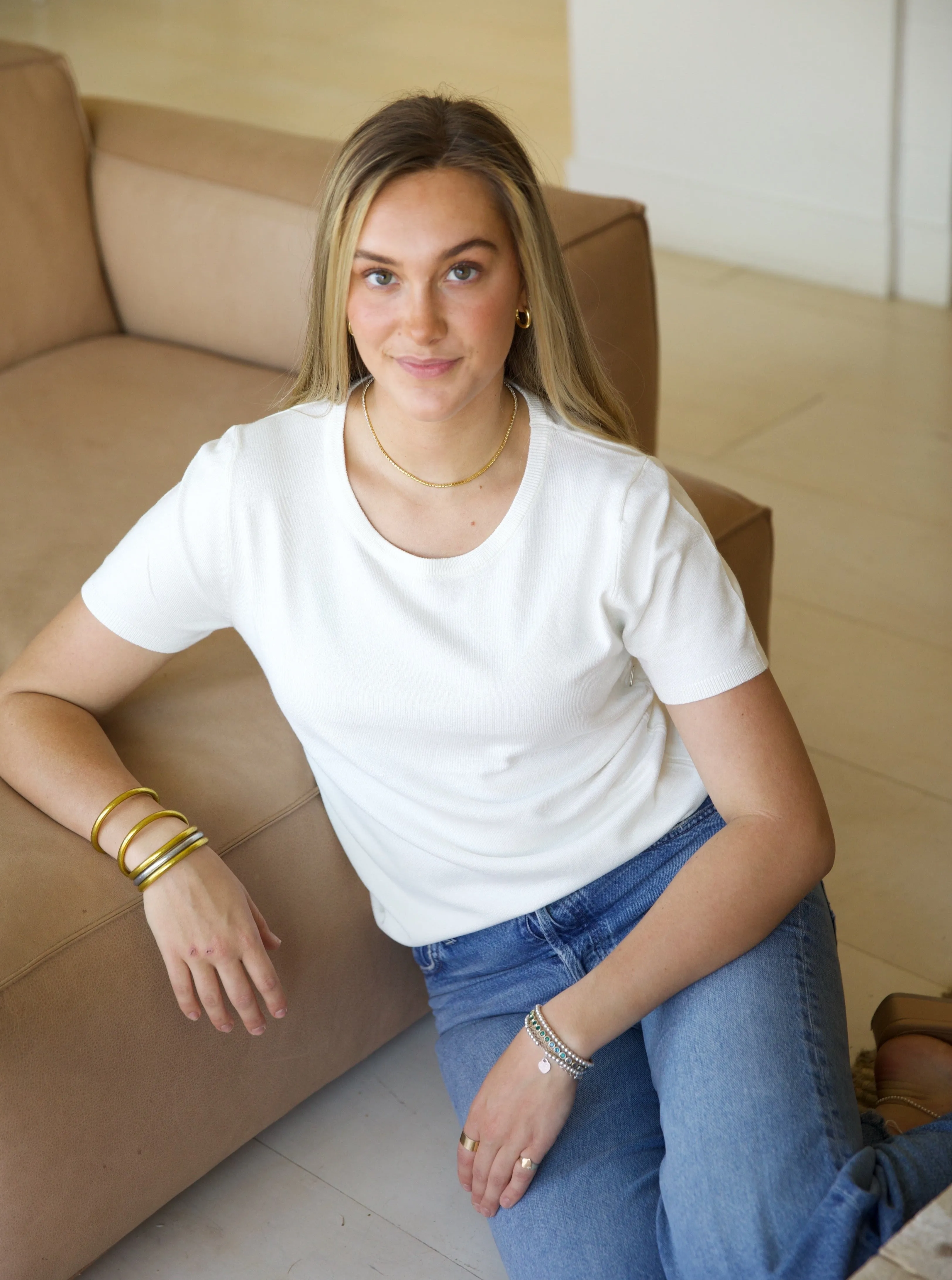 Fashion Blouse SoftTouch Jane Crew Knit - Ivory