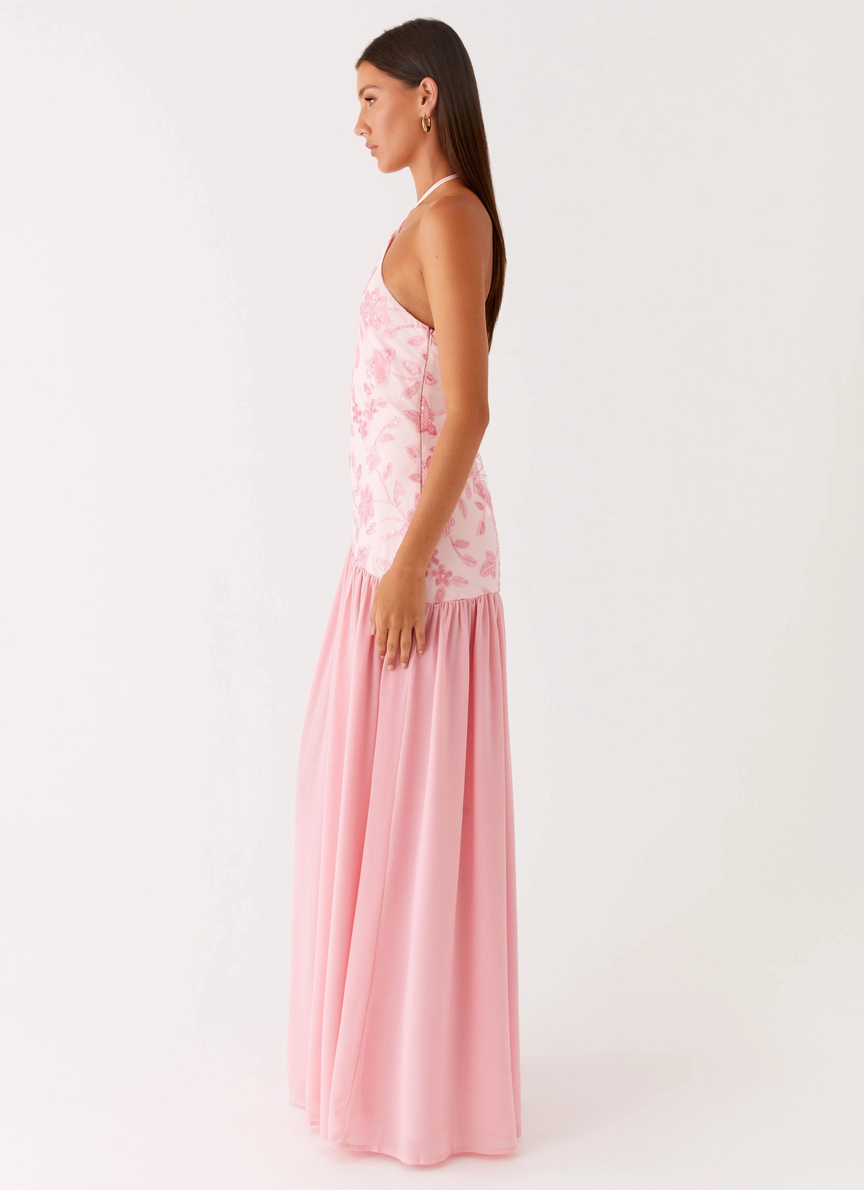Flattering Design Wear Lounge Vibe Janelle Beaded Maxi Dress - Pink