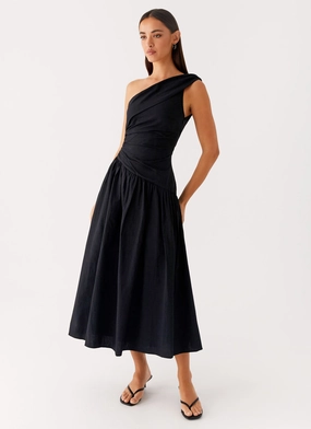 Janessa Midi Dress - Black Timeless and Comfortable