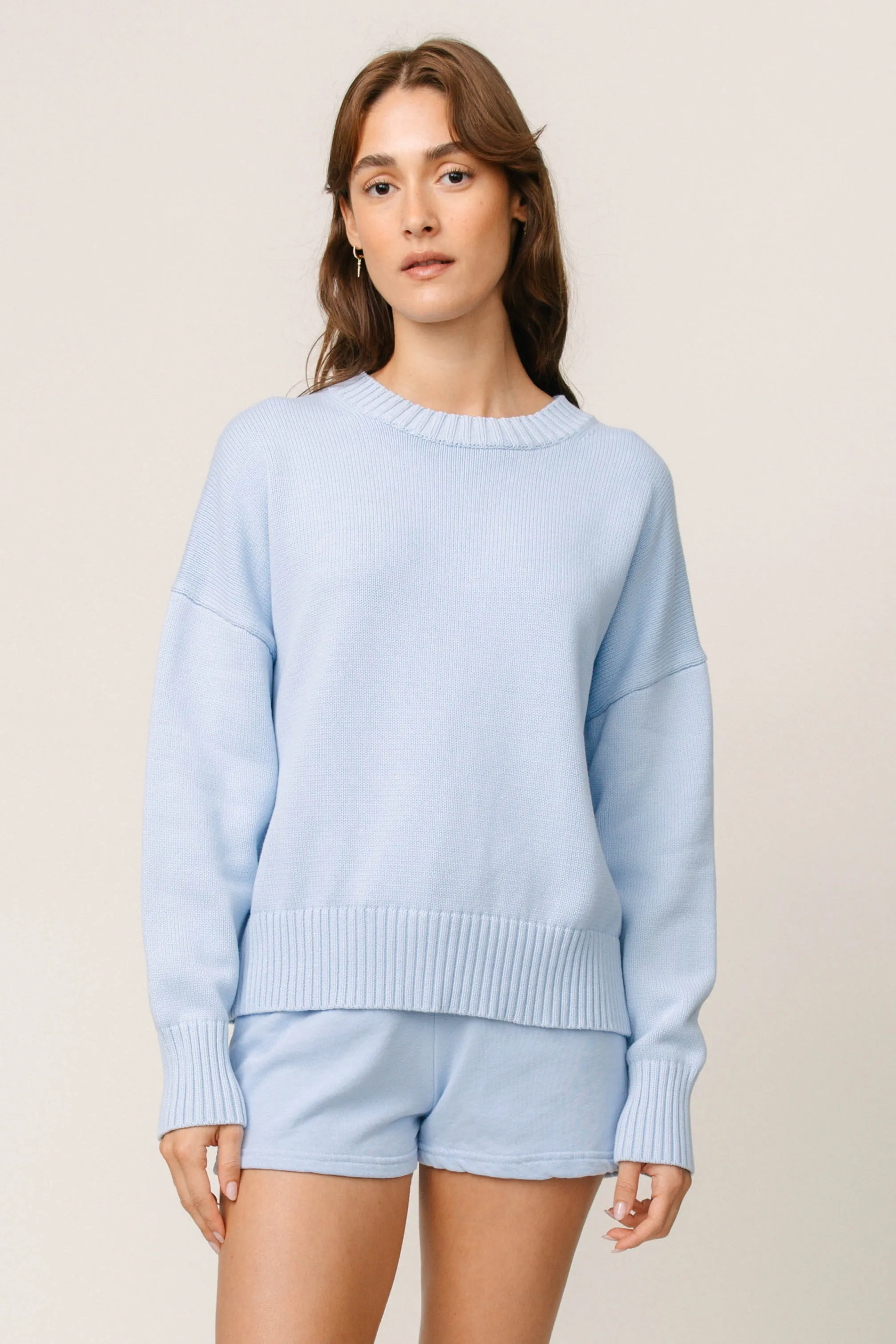 All Season Wear Fabric Anti Odor Treatment Janet Cotton Crew Sweater